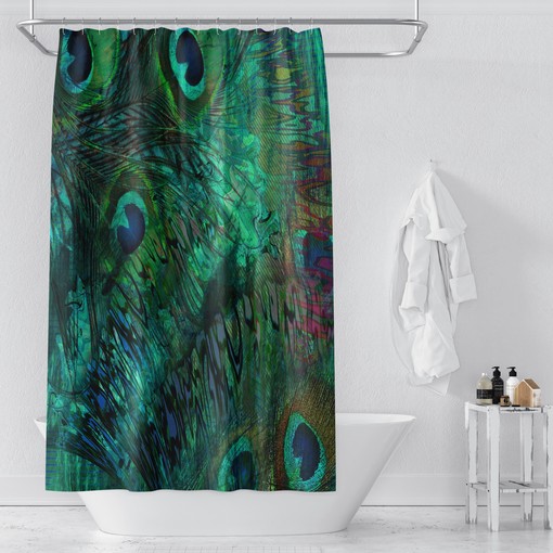 Exotic Peacock Feather Shower Curtain with Eclectic Design - Image 4