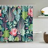 Experience the Desert in Your Bathroom with Colorful Cactus Desert Plants Shower Curtain, Green Flora Botanical Bathroom