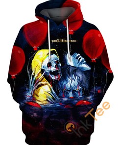 Experience the Horror with It 3D Hoodie featuring Pennywise Design