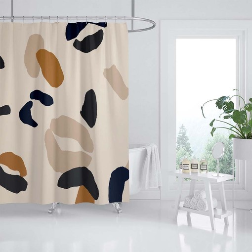 Extra Long Heavy Quality Art Shower Curtain, Colorful Lips Design, Bathroom Decor with Hooks - Image 2