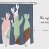 Extra Thick Cactus Shower Curtain, Abstract Plant Art for Customizable Bathroom Decor, Available in Various Sizes