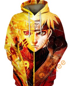 Eye-Catching Naruto Sage Mode Split Hoodie 3D with Dynamic Look