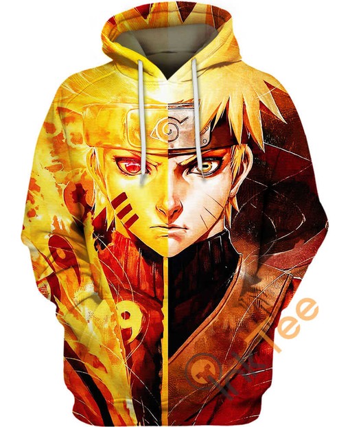 Eye-Catching Naruto Sage Mode Split Hoodie 3D with Dynamic Look