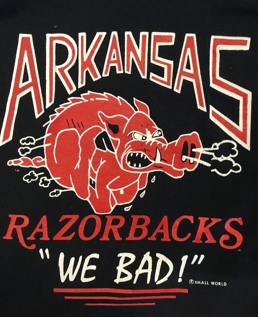 Fan Gift - Vintage 80S Arkansas Razorbacks We Bad T-Shirt Hoodie Sweater, College Shirts - Image 2
