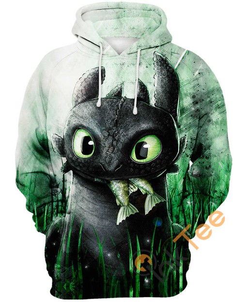 Fanart Hoodie with All Over Print of Toothless - 3D Design