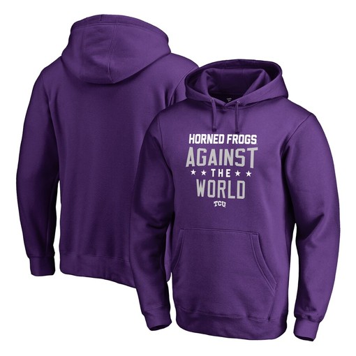 Fanatics Branded TCU Horned Frogs Against The World Hoodie, Official University Football Fan Shirt for Men