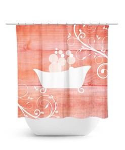 Farmhouse Claw Tub Shower Curtain - Coral Bathtub Curtain for a Perfect Farmhouse Touch