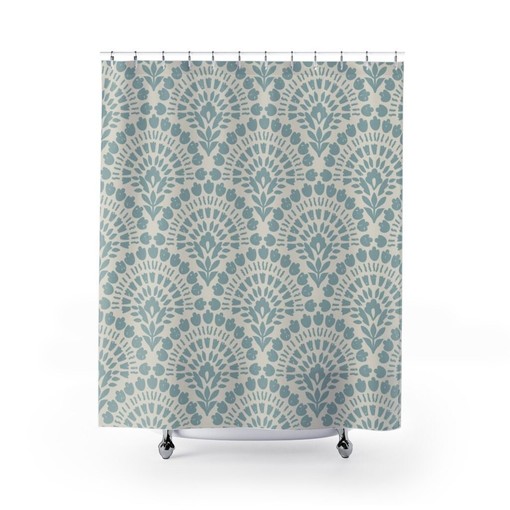 Farmhouse Style Bath Curtain - Rustic and Cottagecore Bathroom Decor