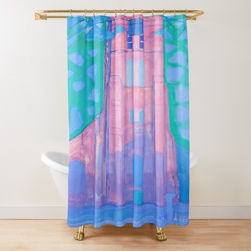 Fauvism Piet Mondrian Art Shower Curtain | Waterproof Curtain + Hooks | Eco-Friendly Bathroom Decor - Image 2