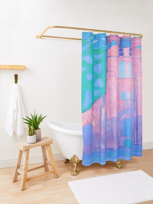 Fauvism Piet Mondrian Art Shower Curtain | Waterproof Curtain + Hooks | Eco-Friendly Bathroom Decor - Image 4