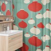 Faux Textured Christmas Shower Curtain - Retro Bathroom Accessories with Festive Touch