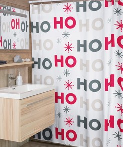 Faux Textured Retro Christmas Shower Curtain - Elegant Tub Curtain for Festive Bath