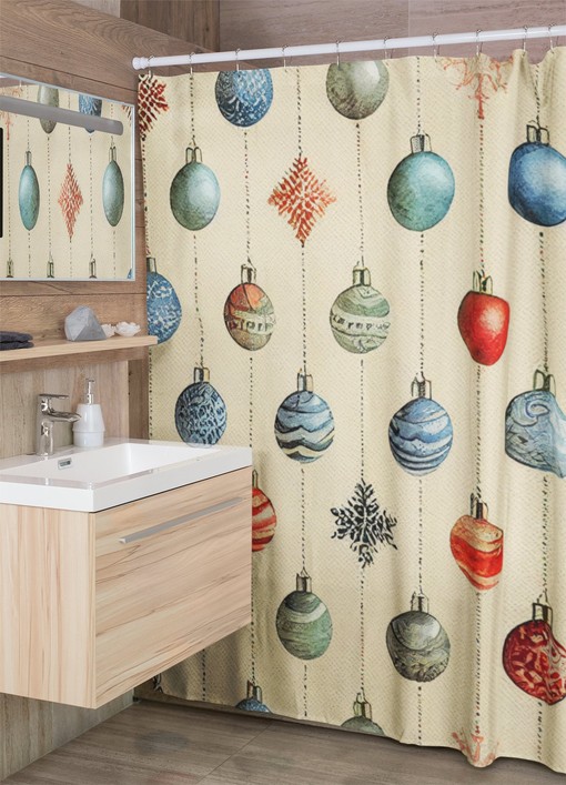 Faux Textured Retro Shower Curtain Set - Home Gift, Tub Curtain and Bathroom Accessories