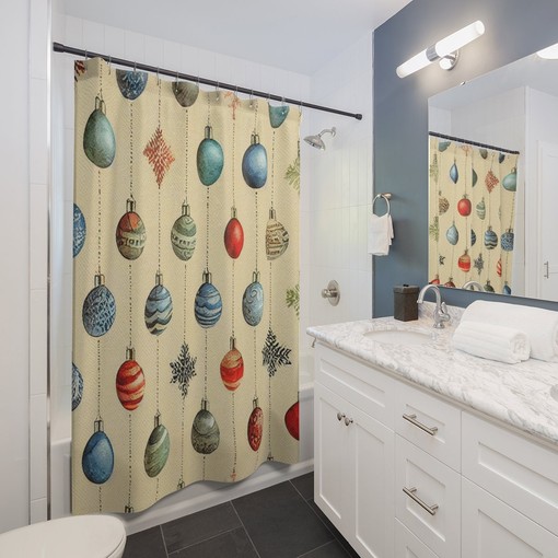 Faux Textured Retro Shower Curtain Set - Home Gift, Tub Curtain and Bathroom Accessories - Image 3