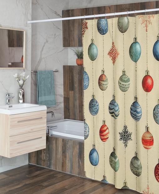 Faux Textured Retro Shower Curtain Set - Home Gift, Tub Curtain and Bathroom Accessories - Image 4