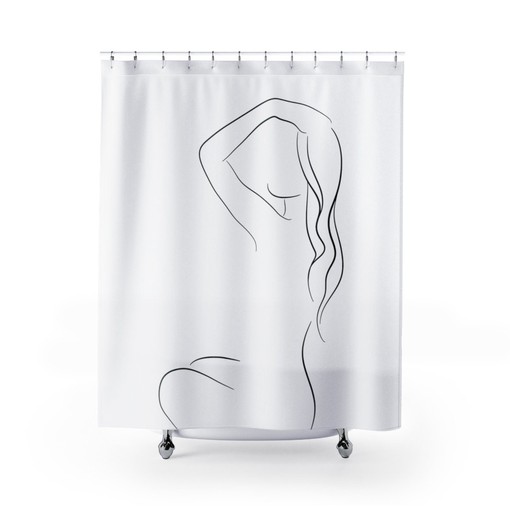 Female Body Outline Shower Curtain, Celebrate the Feminine Form in Your Bathroom Decor | feminine shower curtains - Image 3
