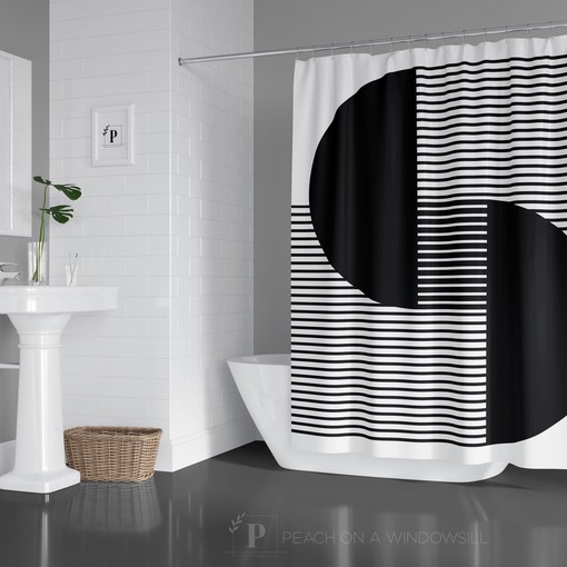 Feminine Abstract Shower Curtain with Sexy Naked Lady Theme for Unique and Edgy Bathroom