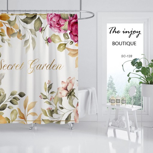 Feminine Watercolor Flowers Shower Curtain for Your Home Bathroom - Image 2