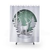 Festive Reindeer Deer Christmas Holiday Shower Curtain for Holiday Bathroom Decor