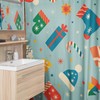 Festive Retro Christmas Shower Curtain for Vintage Holiday Decorations in Bathroom