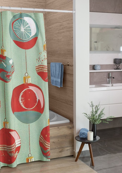 Festive Retro Christmas Shower Curtains, Holiday Bathroom Decor - Image 4