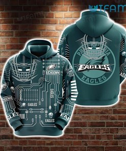 Field Football Helmet Sketch Philadelphia Eagles 3D Hoodies with a Unique Design
