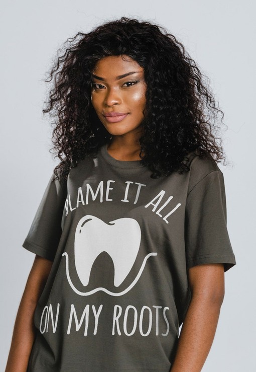 Film T-Shirt : Blame It On My Roots Dentist Unisex Shirt, RDH Dental Hygienist Tee, Dental Graduation Gift