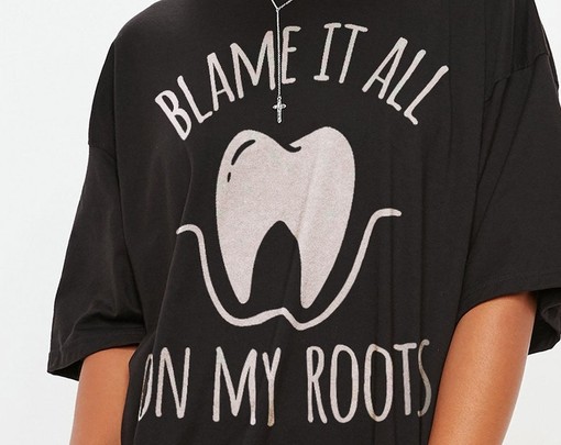 Film T-Shirt : Blame It On My Roots Dentist Unisex Shirt, RDH Dental Hygienist Tee, Dental Graduation Gift - Image 2