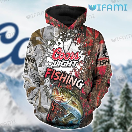 Fishing Coors All Over Print 3D Hoodie with Custom Name for Beer Lovers