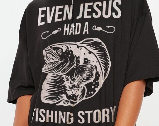 Fishing Dad Grandpa Husband Cool Graphic Shirt for Men and Women with Even Jesus Had A Fishing Story Quote - Image 2
