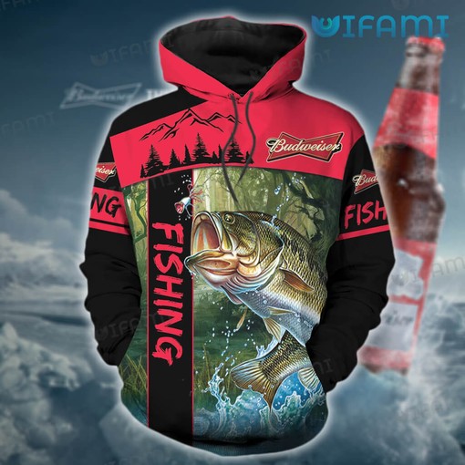 Fishing On The River Budweiser All Over Print 3D Hoodie for Men