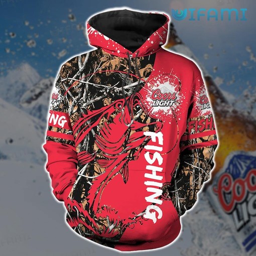 Fishing Red Coors Light All Over Print 3D Hoodie for Beer Lovers