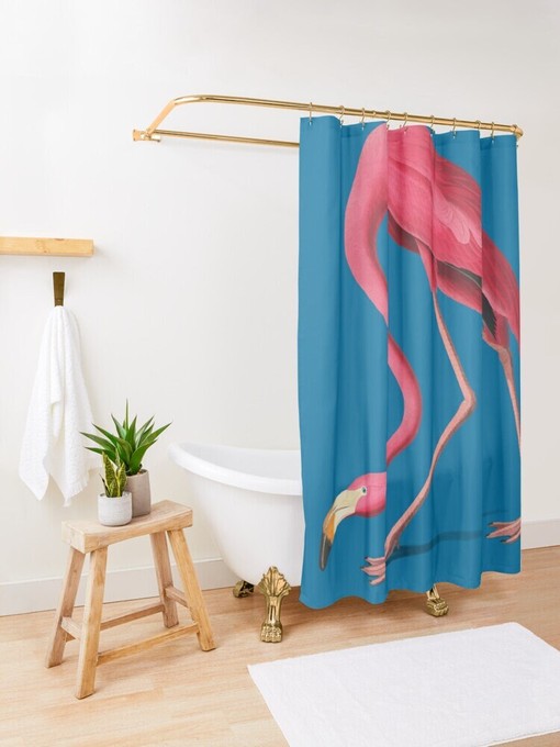 Flamingo Shower Curtain | Eco-Friendly and Waterproof | Unique Flamingo Design | Colorful Shower Curtains - Image 3