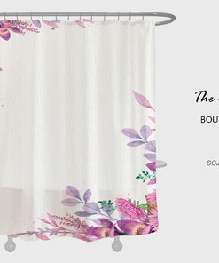 Floral Shower Curtain, Customizable Size, Spring Bathroom Decor