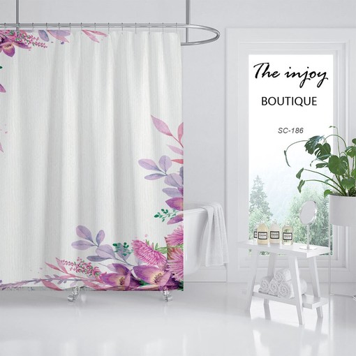 Floral Shower Curtain, Customizable Size, Spring Bathroom Decor - Image 2