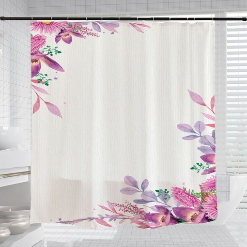Floral Shower Curtain, Customizable Size, Spring Bathroom Decor - Image 3