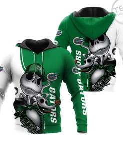 Florida Gators Custom All Over Print 3D Hoodie with Jack Skellington and Zero Print for Fans