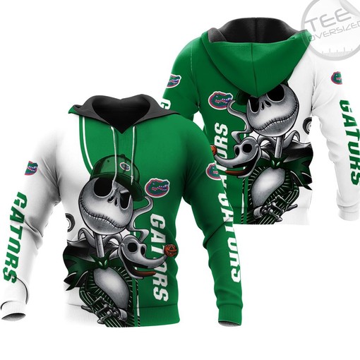 Florida Gators Custom All Over Print 3D Hoodie with Jack Skellington and Zero Print for Fans
