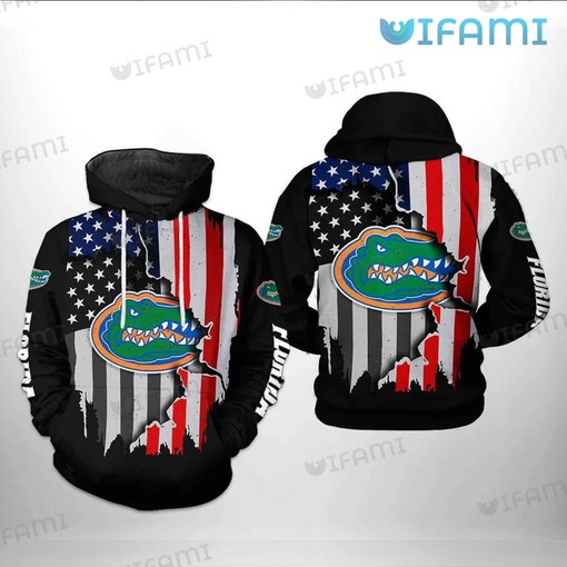 Florida Gators Distressed USA Flag Logo 3D Hoodie - Perfect Gift for Gator Fans