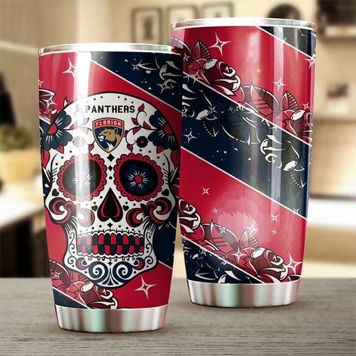 Florida Panthers NHL Tumbler - A Cool Skull Design for Your Favorite Hockey Fan