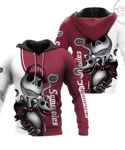 Florida State Seminoles Custom All Over Print 3D Hoodie with Jack Skellington and Zero Print for Fans