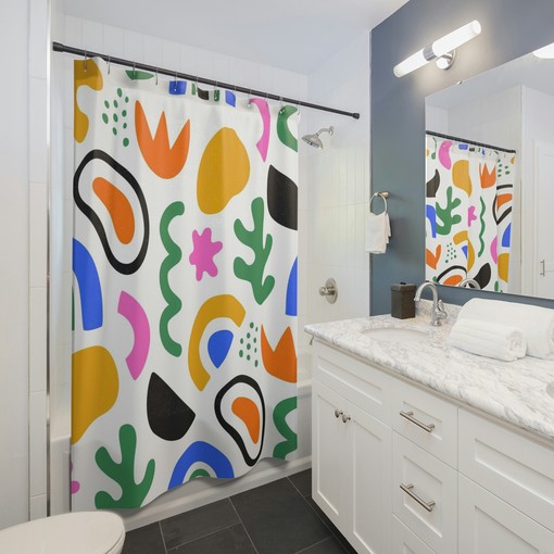 Flower Design Henri Matisse Abstract Art Shower Curtain - Unique Bathroom Decor - Image 2