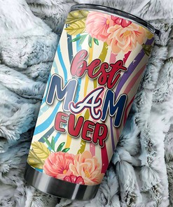 Flower Design and Personalization - Atlanta Braves MLB Tumbler for Best Moms Ever with MLB Coffee Tumbler and MLB Logo