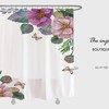 Flowers Butterfly Shower Curtain with Minimalist Plant Floral Bathroom Decor
