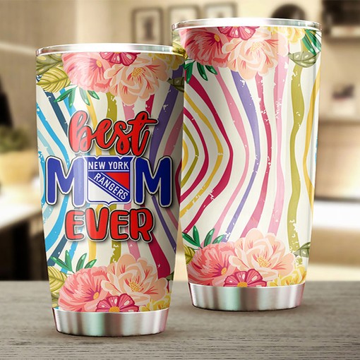 Flowers for Best Mom - New York Rangers NHL Tumbler - Image 2