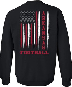Football Flag American Flag Sports Fan Game Day Tailgating Crewneck Sweatshirt Pullover for Razorbacks Fans