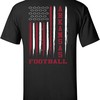 Football Flag American Flag Sports Fan Game Day Tailgating Short Sleeve T-Shirt with NCAA Shirts
