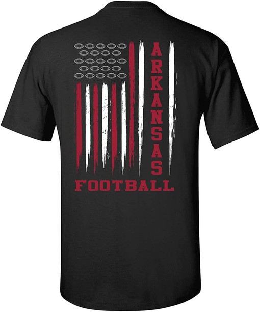 Football Flag American Flag Sports Fan Game Day Tailgating Short Sleeve T-Shirt with NCAA Shirts