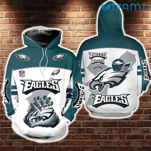 Football Helmet Gloves Philadelphia Eagles - Mens 3D Hoodies with Unique Design