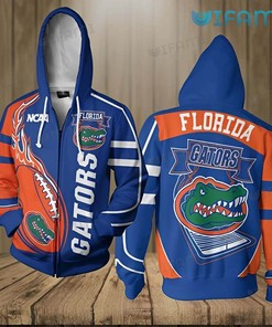 Football on Fire Zip Up Hoodie - 3D All Over Print Custom Design Perfect for Gator Fans